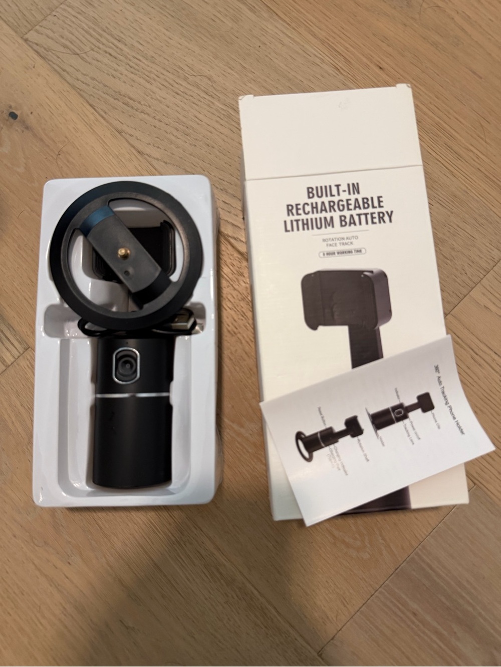Auto Tracking Phone Holder,360° Rotation Face Body Track Mount Tracking Tripod